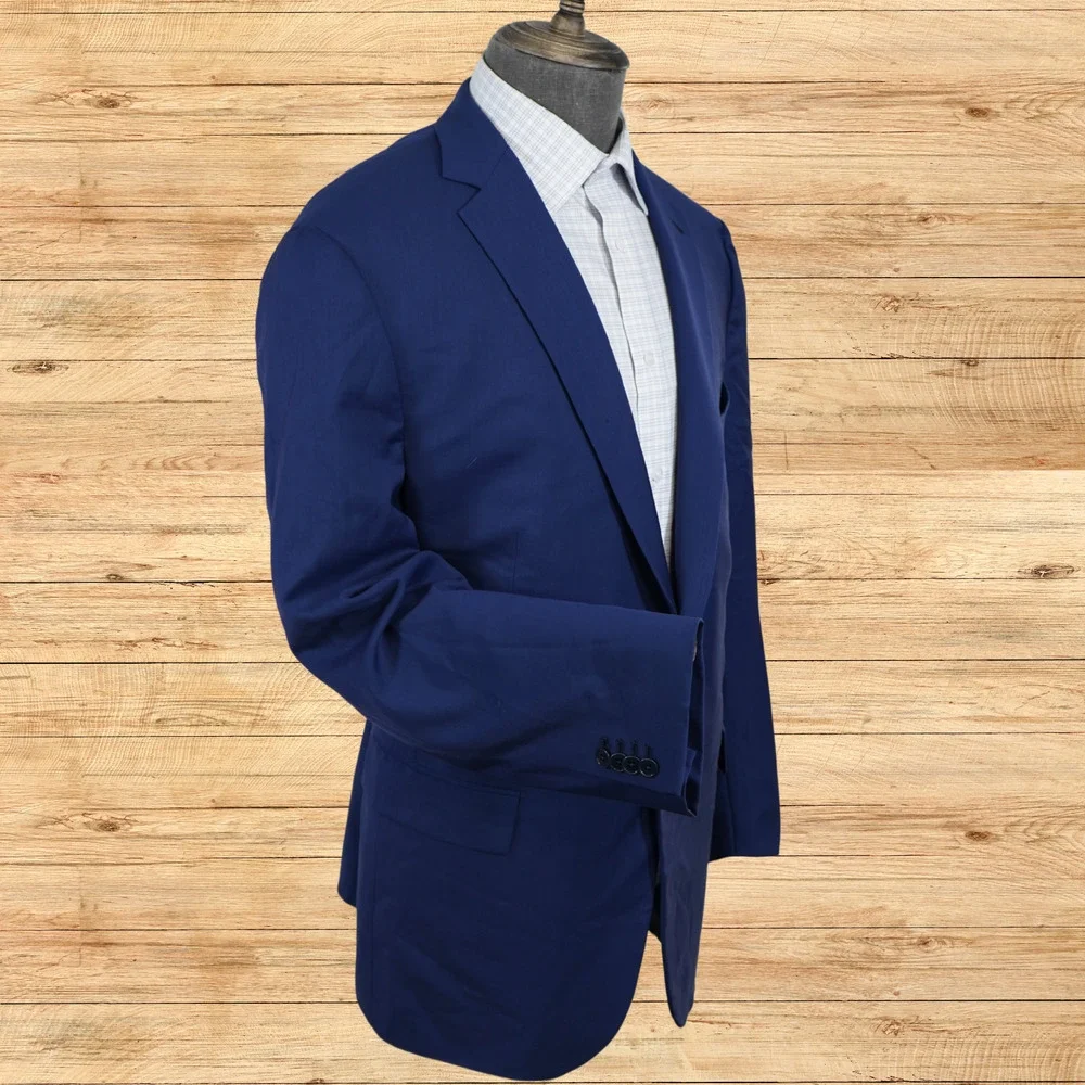 Ermenegildo Zegna Su Misura Trofeo Suit Jacket Mens 48R Blue 100% Wool Swiss